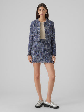 Γυναικείο σακάκι VMCHANTELLE LS SHORT TWEED BLAZER VERO MODA 10299447 Navy Blazer W 23/24