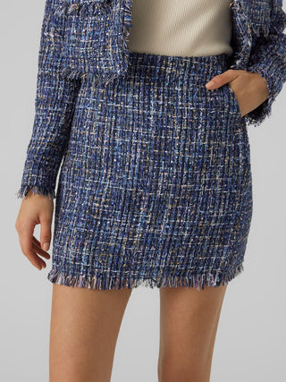 Γυναικεία φούστα VMCHANTELLE HR SHORT TWEED SKIRT VERO MODA 10299449 Navy Blazer W 23/24