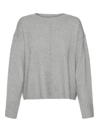 Γυναικεία πλεκτή μπλούζα VMESTI LS O-NECK PULLOVER GA BOO VERO MODA 10311022 Light Grey Melange W24/25