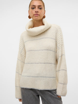 Γυναικεία πλεκτή μπλούζα VMSHILA LS COWLNECK PULLOVER GA VERO MODA 10315460 Birch W24/25