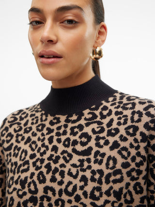 Γυναικεία πλεκτή μπλούζα VMARIA ART BATWING HIGHNECK PULLOVER REP VERO MODA 10314460 BLACK/SILVER MINK W25/26