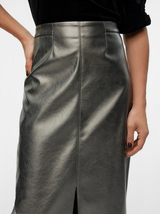 Γυναικεία φούστα VMCAMILLA COATED MIDI SKIRT VERO MODA 10319667 Gunmetal W24/25