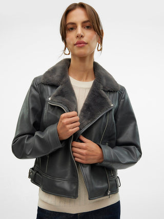 Γυναικείο Biker Jacket VMHAILEY SHORT COATED JACKET VERO MODA 10250405 Asphalt W24/25