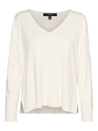 Γυναικεία πλεκτή μπλούζα VMSILJE LS V-NECK PULLOVER GA VERO MODA 10320451 BIRCH NOOS W26/27