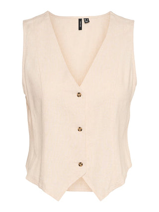 Γυναικείο γιλέκο VMMYMILO S/L WAISTCOAT WVN GA Vero Moda 10321606 Oatmeal SS25