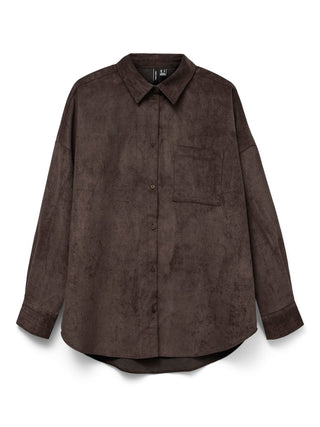 Γυναικείο πουκάμισο VMSANNE COURDEROY LS SHIRT WVN Vero Moda 10317194 Chocolate Torte NOOS W25/26