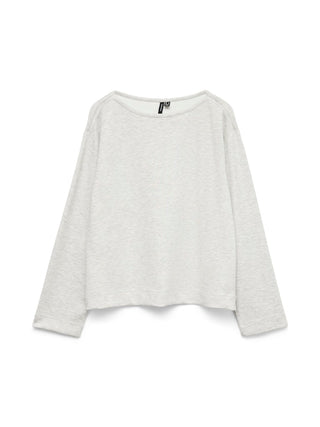 Γυναικεία μπλούζα VMHALI L/S BOAT NECK TOP JRS GA BOO Vero Moda 10337750 Light Grey Melange W25/26