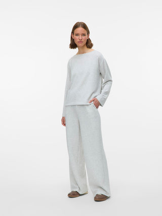 Γυναικεία μπλούζα VMHALI L/S BOAT NECK TOP JRS GA BOO Vero Moda 10337750 Light Grey Melange W25/26