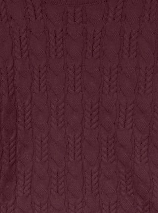 Γυναικεία πλεκτή μπλούζα VMARIES LS O-NECK CABLE PULLOVER BF Vero Moda 10331814 Winetasting W25/26