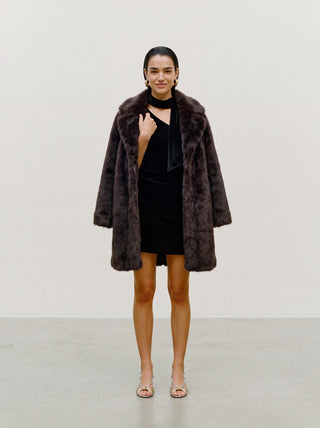 Γυναικεία γούνα VMGLORIASOFIA COAT BOO VERO MODA 10348283 CHOCOLATE TORTE W26/27