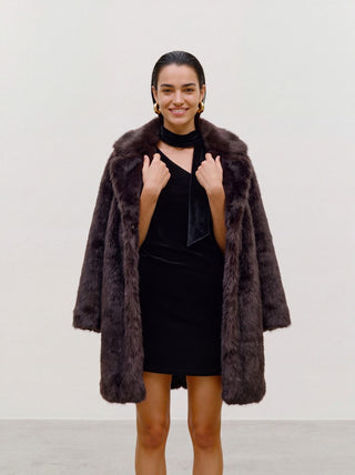 Γυναικεία γούνα VMGLORIASOFIA COAT BOO VERO MODA 10348283 CHOCOLATE TORTE W26/27