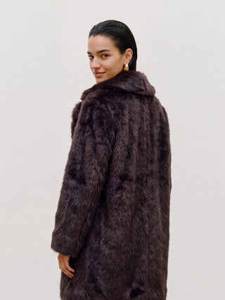 Γυναικεία γούνα VMGLORIASOFIA COAT BOO VERO MODA 10348283 CHOCOLATE TORTE W26/27