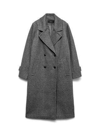 Γυναικείο παλτό VMEVA LONG COAT VERO MODA 10348666 MEDIUM GREY MELANGE NOOS W26/27
