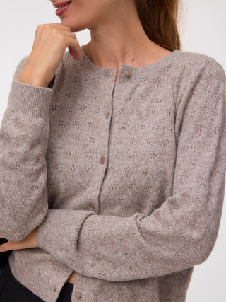 Γυναικεία ζακέτα πλεκτή VMDOFFY STITCH LS O-NECK CARDIGAN VERO MODA 10347930 MOON ROCK NOOS W26/27