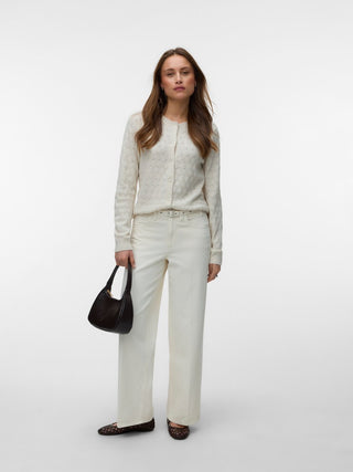 Γυναικεία ζακέτα πλεκτή VMDOFFY STITCH LS O-NECK CARDIGAN VERO MODA 10347930 BIRCH NOOS W26/27