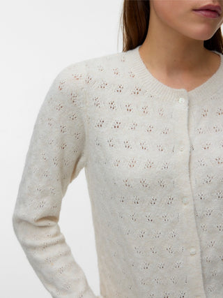 Γυναικεία ζακέτα πλεκτή VMDOFFY STITCH LS O-NECK CARDIGAN VERO MODA 10347930 BIRCH NOOS W26/27