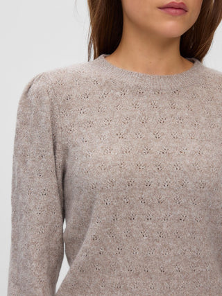 Γυναικεία πλεκτή μπλούζα VMDOFFY STITCH LS O-NECK PULLOVER VERO MODA 10347932 MOON ROCK NOOS W26/27