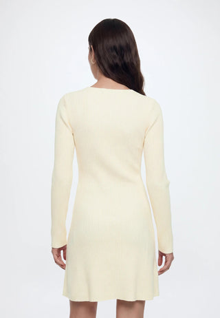 Γυναικείο φόρεμα VMGOLD LUX RIB LS SHORT BOATNECK DRESS VERO MODA 10347749 BIRCH W26/27