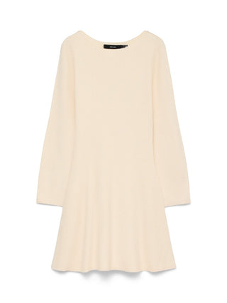 Γυναικείο φόρεμα VMGOLD LUX RIB LS SHORT BOATNECK DRESS VERO MODA 10347749 BIRCH W26/27