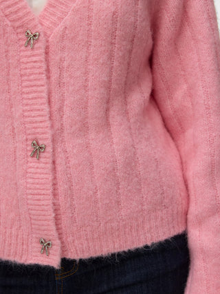 Γυναικεία ζακέτα πλεκτή VMSALLY LS V-NECK CARDIGAN 10350372 PARFAIT PINK W26/27