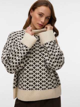 Γυναικεία πλεκτή μπλούζα VMBIRCH LS HIGHNECK PULLOVER BF VERO MODA 10348425 BIRCH W26/27