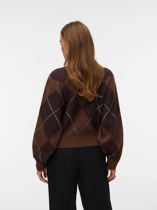 Γυναικεία πλεκτή μπλούζα VMDARLA LS ROLLNECK PULLOVER VERO MODA 10350491 COCOA BROWN W26/27