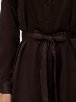 Γυναικείο φόρεμα VMKATTY L/S SHORT SHIRT DRESS WVN VERO MODA 10351761 CHOCOLATE TORTE W26/27