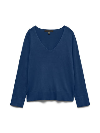Γυναικεία πλεκτή μπλούζα VMSILJE LS V-NECK PULLOVER GA VERO MODA 10320451 NAVY PEONY NOOS W26/27