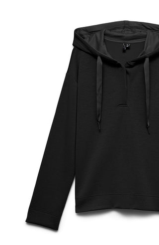 Γυναικείο φούτερ VMHALI LS BUTTON HOODIE JRS VERO MODA 10348684 BLACK W26/27