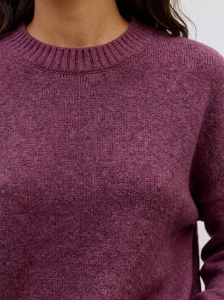 Γυναικεία πλεκτή μπλούζα VMBOOM LS O-NECK PULLOVER GA VERO MODA 10320463 WINDSOR WINE NOOS W26/27