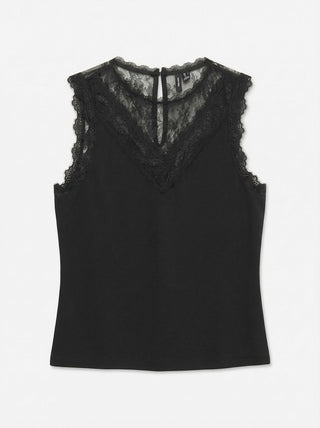 Γυναικείο top VMCARLA SL LACE O-NECK TOP JRS VERO MODA 10352968 BLACK W26/27