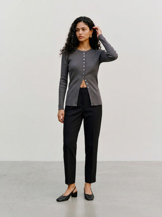 Γυναικείο παντελόνι VMZOEY MW TAPERED PANT VERO MODA 10354451 BLACK NOOS W26/27