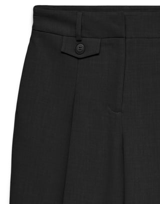 Γυναικείο παντελόνι VMMICHELL HW BARREL BUTTON DTL PANT PRM VERO MODA 10350742 BLACK W26/27