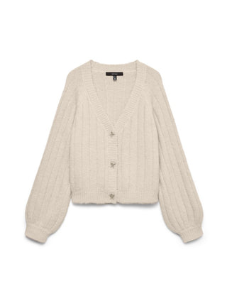 Γυναικεία ζακέτα πλεκτή VMSALLY LS V-NECK CARDIGAN 10350372 BIRCH W26/27