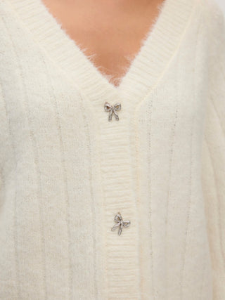 Γυναικεία ζακέτα πλεκτή VMSALLY LS V-NECK CARDIGAN 10350372 BIRCH W26/27