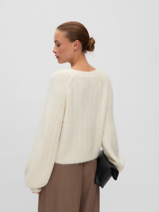 Γυναικεία ζακέτα πλεκτή VMSALLY LS V-NECK CARDIGAN 10350372 BIRCH W26/27
