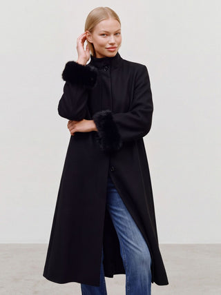 Γυναικείο παλτό VMCLAUDIABELL LONG COAT VIP VERO MODA 10358219 BLACK W26/27
