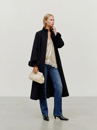Γυναικείο παλτό VMCLAUDIABELL LONG COAT VIP VERO MODA 10358219 BLACK W26/27