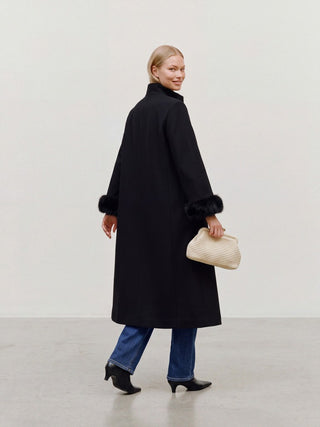 Γυναικείο παλτό VMCLAUDIABELL LONG COAT VIP VERO MODA 10358219 BLACK W26/27