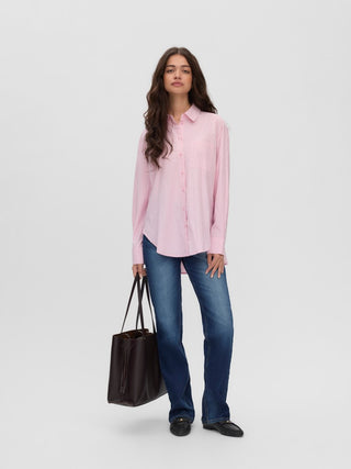 Γυναικείο πουκάμισο VMEDEN LS HIGH LOW SHIRT WVM BOO VERO MODA 10357382 ROSEATE SPOONBILL W26/27