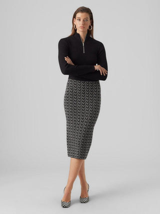 Γυναικεία φούστα VMGOLDNEEDLE ART 7/8 PENCIL SKIRT VERO MODA 10290623 Black W 23/24