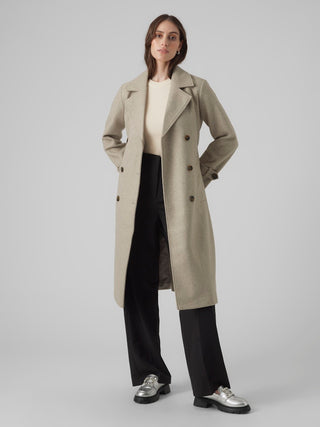 Γυναικείο παλτό VMFORTUNEVEGA LONG TRENCHCOAT GA VERO MODA 10289870 Silver Mink NOOS W24/25