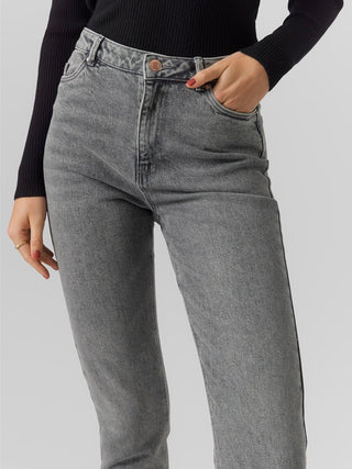 Γυναικείο τζιν Mom Fit 79% Cotton, 20% Recycled Cotton, 1% Elastane VMLINDA HR MOM JEANS GU214 GA VERO MODA 10291012 Medium Grey Denim NOOS W24/25