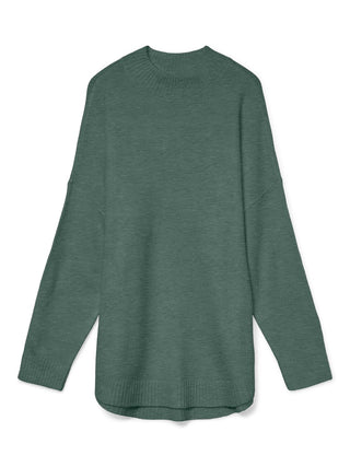 Γυναικεία πλεκτή μπλούζα VMPLAZA LS HIGHNCK LONG PULLOVER GA Vero Moda 10290784 Dark Forest NOOS W25/26
