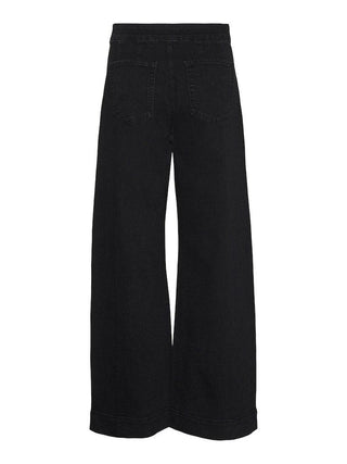 Γυναικείο τζιν VMKAYLA HR WIDE BUTTON JEANS VERO MODA 10300186 Black Denim W 23/24