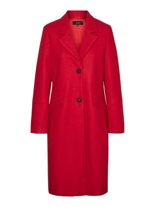 Γυναικείο παλτό VMFORTUNESARA LONG COAT GA BOO VERO MODA 10320531 Red/Salsa W24/25