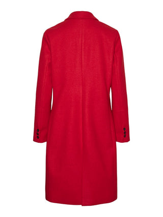 Γυναικείο παλτό VMFORTUNESARA LONG COAT GA BOO VERO MODA 10320531 Red/Salsa W24/25