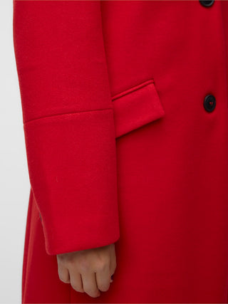 Γυναικείο παλτό VMFORTUNESARA LONG COAT GA BOO VERO MODA 10320531 Red/Salsa W24/25