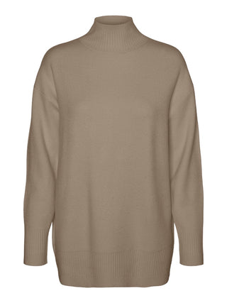 Γυναικεία πλεκτή μπλούζα VMGOLD LS HIGHNECK PULLOVER GA REP VERO MODA 10311395 Silver Mink W24/25