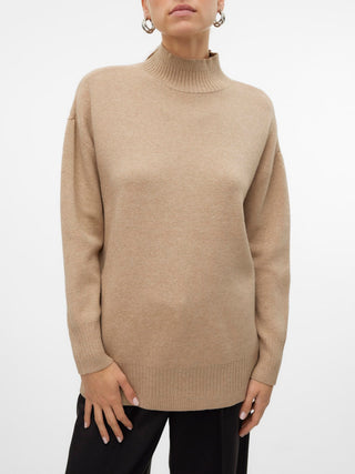 Γυναικεία πλεκτή μπλούζα VMGOLD LS HIGHNECK PULLOVER GA REP VERO MODA 10311395 Silver Mink W24/25